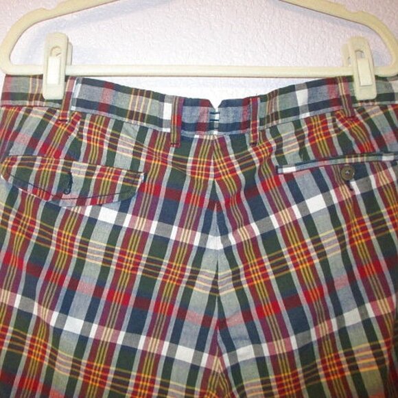 Polo RALPH LAUREN Indian MADRAS Cotton Size 36 SHORTS Red PLAID Chino CHECK Blue - Picture 7 of 10